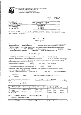 09.06.2016. ЈН 058 - Одлука о додели уговора (резервни делови