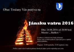 Jánsku vatru 2016 - Tročany