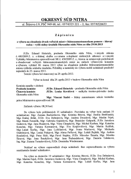 Z&aacute;pisnica konania