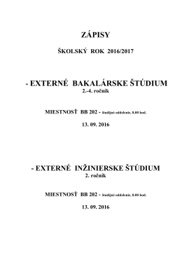 Termíny zápisov na šk. rok 2016/2017