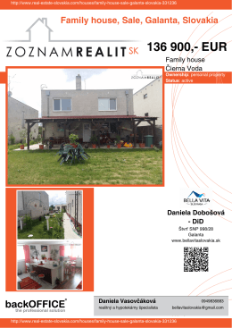 136 900,- EUR - Real Estate Slovakia