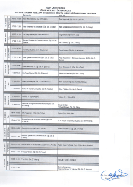 Gece B&uuml;t&uuml;nleme Sınav Programı