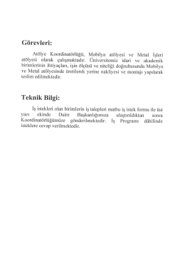 İş Akış Şemalarına Ulaşmak İçin Lütfen Tıklayınız.