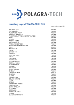 Lista uczestników 2016 - POLAGRA-Tech