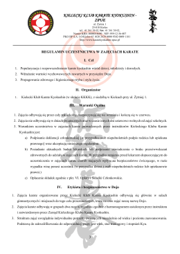 regulamin uczestnictwa - Kielecki Klub Karate Kyokushin