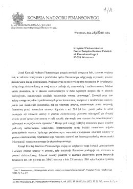 Stanowisko UKNF dotyczące praktyki bank&oacute;w w zakresie