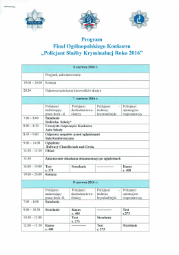 Page 1 20.30 Program Finał Ogólnopolskiego Konkursu „Policjant