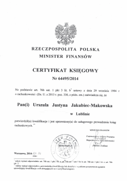 Page 1 est: `s RZECZPOSPOLITA POLSKA MINISTER FINANSÓW