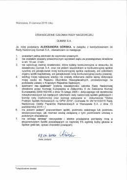 Anna G&oacute;rska_oświadczenie