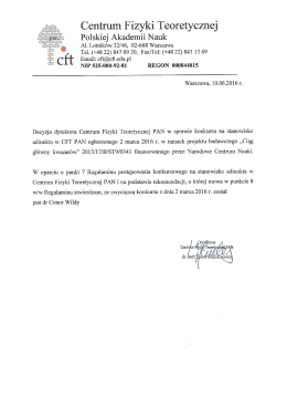 Więcej - Centrum Fizyki Teoretycznej PAN
