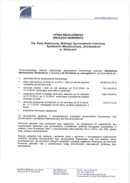 Opinia biegłego - Sp&oacute;łdzielnia Mieszkaniowa "Śr&oacute;dmieście" Gliwice