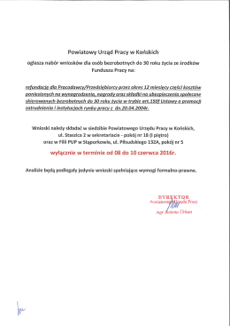 Ogłoszenie o naborze - Powiatowy Urząd Pracy w Końskich
