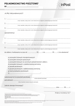 Załącznik G - pełnomocnictwo