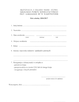 formularza rezygnacji - Szkolny Punkt Konsultacyjny przy