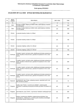 6. Załącznik nr 4 do SIWZ - wykaz materiałów biurowych