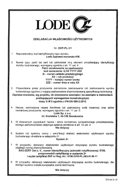 Zaprawa murarska Lode K/B