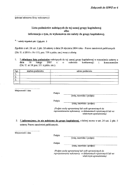 Załącznik nr 6 - Grupa kapitałowa