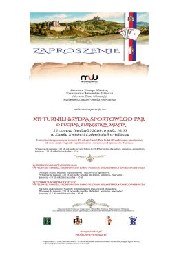 Zaproszenie - Wiśnicz 2016 - Małopolski Związek Brydża Sportowego