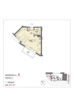 6 MIESZKANIE nr PIĘTRO 2 1 - pokojowe pow. 36