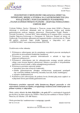 stoiska gastronomiczne - Centrum Kultury, Sportu i Rekreacji w