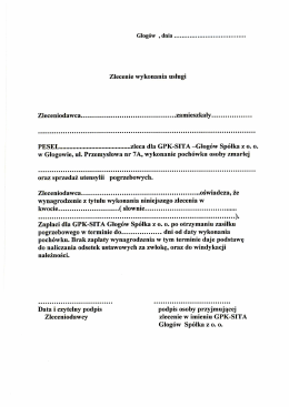 Zlecenie na pochówek