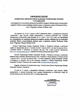Obwieszczenie Dyrektora Regionalnego Zarządu Gospodarki
