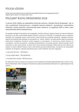 POLICJANT RUCHU DROGOWEGO 2016