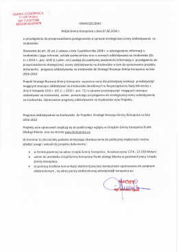 Obwieszczenie W&oacute;jta Gminy Konopnica z dnia