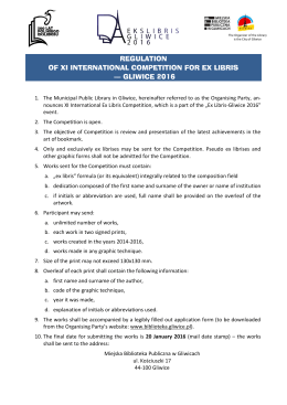 regulation of xi international competition for ex libris — gliwice 2016