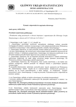 Pytania i odpowiedzi do zapytania ofertowego