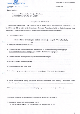 Zapytanie ofertowe - Policja Warmińsko