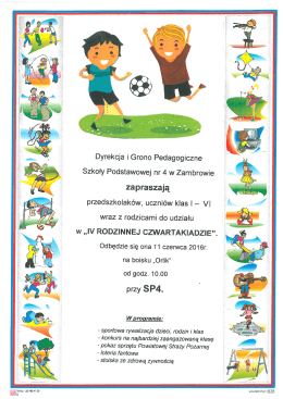 zaproszenie - "iv rodzinna czwartakiada"