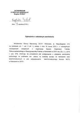 Ogłoszenie o udzielanym zamówieniu - BIP MON