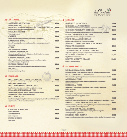 Menu - Restauracja Gdańsk | Trattoria la Cantina