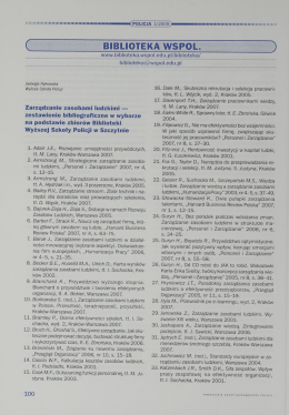 Zarządzanie zasobami ludzkimi - Wyższa Szkoła Policji w Szczytnie