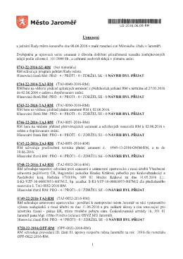 Usnesen&iacute; RM 08.06.2016