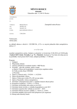 Svolání 12. zasedání zastupitelstva města (23.06.2016)