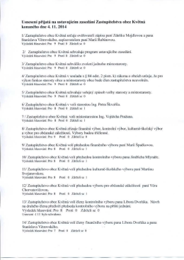 Page 1 Usnesen&iacute; přijat&aacute; na ustavuj&iacute;c&iacute;m zased&aacute;n&iacute; Zastupitelstva