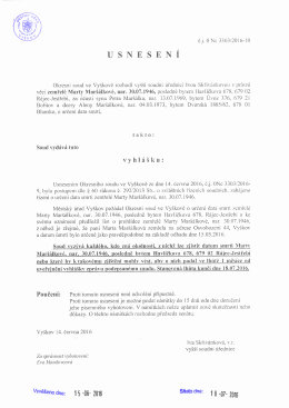 výzva - okolnosti, z nichž lze zjistit datum smrti Marty