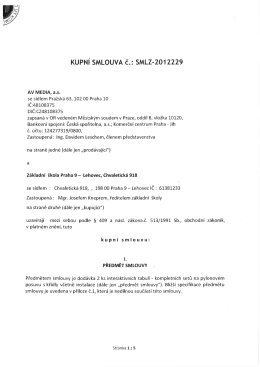 Kupní smlouva ZŠ Chvaletická