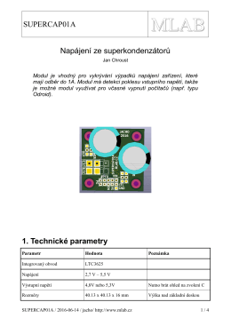 SUPERCAP01A Napájení ze superkondenzátorů 1