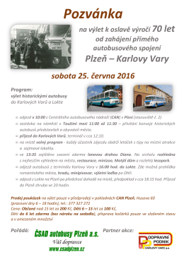 Oslavy 70 let linky Plzeň-Karlovy Vary