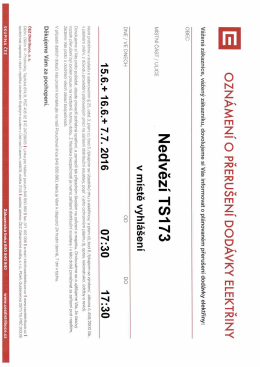 ČEZ Distribuce ozn&aacute;men&iacute;