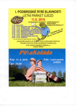 Page 1 I. PODBRDSKÉ RYBÍ SLAVNOST ETNI PARKET UJEZD