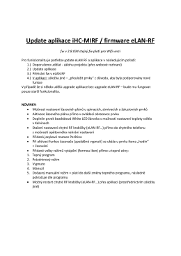Update aplikace iHC-MIRF / firmware eLAN-RF
