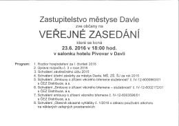 Pozvánka na veřejné zasedání