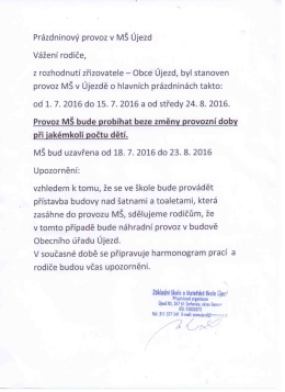 Page 1 Pr&aacute;zdninov&yacute; provoz v M&Scaron; &Uacute;jezd V&aacute;žen&iacute; rodiče, z rozhodnut&iacute;