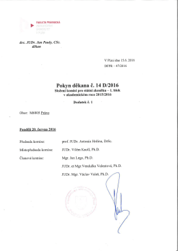 Dodatek č. 1 z 15. června 2016