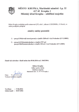 Záměry směny pozemků