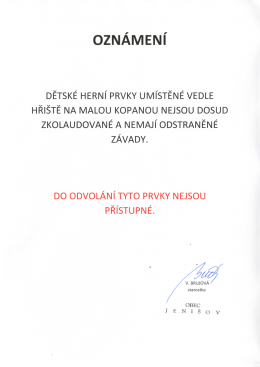 zákaz používání dětských herních prvků